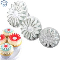 3PCS Sugarcraft Cake Decorating Tools Fondant Plunger Cutters Tools Cookie Biscuit Cake Snowflake Mold Set Baking Accessories