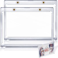 2-pack vertical magnetic brochure and card holders, 175PT magnetic card sleeves, baseball card protectors.