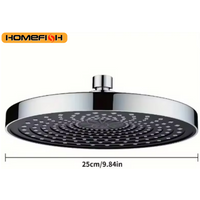 25cm Large Top Shower Head High Flow Pressurized Bathroom Shower Sprayer Single Head for Home Use