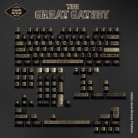 Retro Themed Keyboard Keycaps Black Gold Design PBT Cherry Profile Metal Texture Custom Key Caps Mechanical Keyboards Table Mat