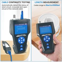 NOYAFA NF-8601S Cable Tester with PoE/PING Function Lan Measure Tester Measure Length Wiremap Tester Network Cable Tracker