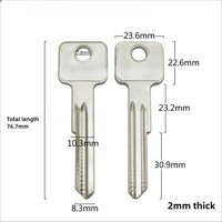 2PC Long Necked Master Key Blanks S-shaped Lock Cores Key Embryos Locksmith Consumables Lock Accessories for Security Systems