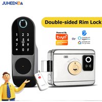 No Wiring Fingerprint TTLock App Smart Lock Digital Passcode RFID Card Tuya Wifi Remote Electronic Rim Lock For Rental House