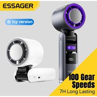 Essager USB Handheld Mini Fan Foldable Portable Fan 100 Speed Digital Display with Flashlight Refrigeration and Refrigeration