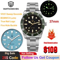 Watchdives WD7922 BB54 Uhr VH31 Sweep Second Movement Quarzuhr Saphirglas C3 Leuchtend 200 m wasserdichte Taucheruhr
