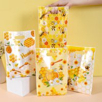 10/20/50pcs Cartoon Bee Gift Bags Honey Bee Pattern Plastic Goodie Bags Party Favor Bags for First Birthday Party Supplies