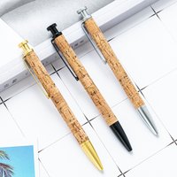 Presse stylo à bille bois Grain métal papeterie