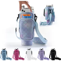 30oz 40oz Insulated Water Bottle Cover for Stanley Cup with Pouch Adjustable Shoulder Strap Anti-fall Non-slip Washable Sleeve