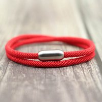 Minimalist isches Seil Armband Unisex Edelstahl Magnets chnalle Doppels chicht Stoff Braslet Zubehör 4mm Nylons chnur Armband Geschenk