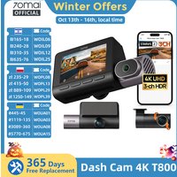 70mai 4K T800 3-Kanal-Dashcam, Front-, Rück- und Innenkamera mit Dreifach-HDR, Superkondensator, eingebautem GPS & ADAS, 24-Stunden-Parküberwachung, 4G LTE