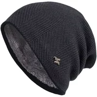 1pc Winter Warm Men's Beanie Stretch Pollover Knit Sports Cap Outdoor Knit Striped Adult Hat Bonnet Outdoor Daily,skiing Warm