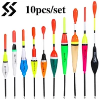 Sougayilang Fishing Float Set 10pc Professional Vertical Buoy with Glow Stick Multi Function Lure Float Fishing Tackle Pesca