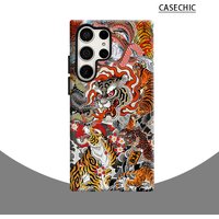 Japanese Tiger Tattoo Phone Case for Samsung Galaxy S26 S25 Ultra S24 S23 Ultra Plus Shockproof Double layer tough Back Cover