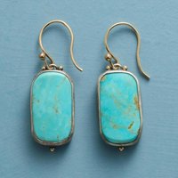 Vintage Silver Color Imitation Turquoise Dangle Women's Earrings Square Party Daily Wear