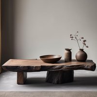 Wabi Silent Wind Coffee Table Living Room Ancient Fragrant Camphor Wood Solid Wood Coffee Table Retro Solid Wood Household Coffe