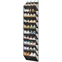 Multi-pockets Wall Storage Bag Large Over Door Hanging Shoe Organiser Behind Doors with 4 Metal Hooks Shoes Rack Storage Bags
