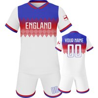 Custom Kids England Soccer Kit Personalized Football Set with Name & Number, Breathable National Team Training Uniform