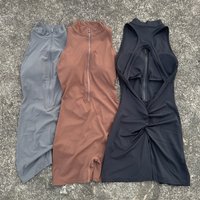 Solid color Scrunch Back Waist Tight Yoga Jumpsuit Shorts Set Women Zipper Gym Sportswear Fitness One Piece Sports Suit Workout