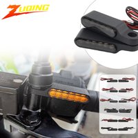 For Harley Sportster Bobber 6 LED Motorcycle Motobike Front Rear Mini Turn Signal Light Flowing Water Flashing Indicator Blinker