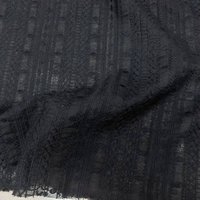 L100CMXW145CM 100% Cotton Fabric Black Vertical Floral Embroidery Jacquard Lightweight Spring Summer Shirt Dress DIY Sewing