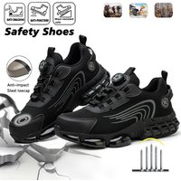 Drehknopf-Sicherheitsschuhe für Herren, Arbeitsschuhe, Sneaker, stoßfest, durchstichsicher, Schutzschuhe für Herren, Arbeitsschuhe mit Stahlkappe.