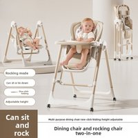 Baby High Chair , Foldable Infant Chair with Reclining Back, Convertible Booster Seat for Feeding & Rocking