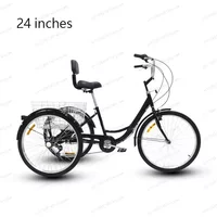 Adult Tricycle 24-Inch with 7-Speed Gears | Comfort & Stability for Seniors, Leisure Riding & Shopping, Easy Mount Design