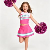 V-Neck Cheerleading Casual Sportswear for Girls Performance Costume Children's Apparel
