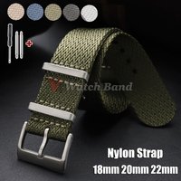 Ribbed Watch Strap 18mm 20mm 22mm Nylon Military Braid Fabric Watch Band Water Wave Pattern One Piece of Nylon Straps Men Women