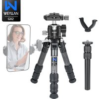 WEYLLAN Mini Carbon Fiber Camera Tripod Portable Lightweight Tabletop Tripod GX2 Travel Tripod for DSLR Camera Max Load 10kg