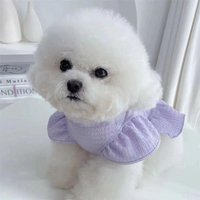 Cute Breathable Mesh Dog Princess Dress Flying Sleeve Comfortable Dog Costume Ruffle Princess Apparel Party Outfits
