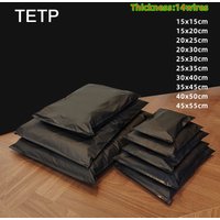 TETP 25Pcs CPE Black Zipper Bags For T-shirt Shoes Hats Swimsuit Storage Pratable Light-proof Packaging Support Custimized
