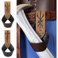 Medieval Leather Sword Belt Adjustable Pirate Knight Scabbard Roman Warrior Sports Costume Accessory Sword Holder