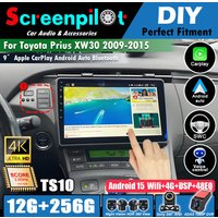 Radio samochodowe z Androidem 16, odtwarzacz multimedialny, Carplay, nawigacja GPS do Toyota Prius XW30 2009 2010 2011 2012 2013 - 2015