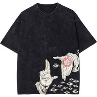 Anime Hellsing Alucard Graphic Washed T Shirt Men Vintage Manga T-shirts Street Cotton Tshirt Harajuku Male Casual Tops