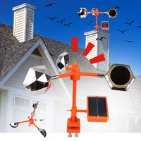 Solarreflektierender Vogelvertreiber, Sprach-Vogelabwehr-Fahrgerät für den Garten im Freien, 360° ° Ultraschall-Vogelvertreiber mit Windkraft
