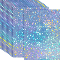 10/20 Sheets A4 Holographic Diamond Vinyl Sticker Paper Printable Waterproof & Self-Adhesive for Inkjet Printer Printable Paper