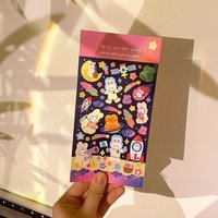 Korean Import Original BONITO Kawaii Rabbit Travel In Space Paper Stickers Scrapbooking Diy Journal Stationery Sticker Gift