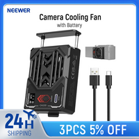 NEEWER Basics Camera Cooling Fan with Battery, Spring Loaded External Cooler For Sony ZV-E1 A6700 Canon R6 Mark II Fujifilm XS20