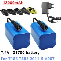 New Original 7.4V 12000mAh 21700 Li-ion Battery For T188 T888 2011-5 V007 C18 H18 RC Fishing Bait Boat Accessories
