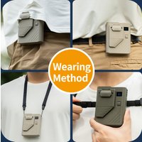 HOMEFISH Waist Fan Portable Hanging Neck Fan Mini Wearable Fan 3600mAh USB Rechargeable Waist Clip Fan Personal Fan for Outdoor