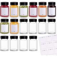 6/12 Pack 2 oz Glass Shot Bottles Wide Mouth 60 ml Small Glass Bottles for Ginger, Leakproof Travel Mini Clear Jars