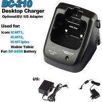 BC-210 Desktop Charger Walkie Talkie Rapid Charger For ICOM IC-M71 IC-M72 IC-M73plus Two Way Radios For BP-245N Battery Charging