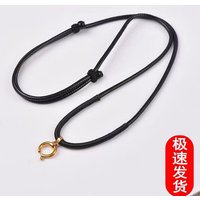 Hand Woven Thai Buddhist Brand Chain Thangka Jade Pendant Leather Wax Wear Resistant Necklace Rope Adjustable And Stretchable L