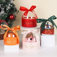 2023 Happy New Year Christmas Festival Hot Gold Semicircle Transparent Hug Bucket Gift Box Empty Candy Chocolate Packaging Box