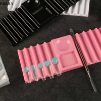 Plastic Multi-purpose Nail Art Pen Holder 10-Compartment Brush Stand With Color Palette Organize And Display Manicure Tool