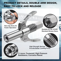 Grease Gun Coupler Kit 2/8pcs -12'' Tube ±6pcs M6 Nipples, 10000 PSI High Pressure Quick Releas Leak-Proof for Mechanics& Diyers