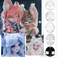 Anime Animal Cosplay Cutecore Kigurumi Y2K Base Beast Head Mask Cute Kawaii Furry Skull DIY Plastic Masks Props Customized