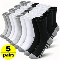 Men's Plus Size Cotton Middle Tube Socks Breathable Soft Running Socks Mesh Moisture-Wicking Elastic Cuff Sports Sock Daily Wear