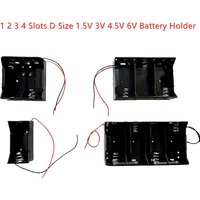 1 2 3 4 Slots D Size 1.5V 3V 4.5V 6V Battery Holder Cell with Wires Durable Battery Holder Case Rechargeable Battery Case